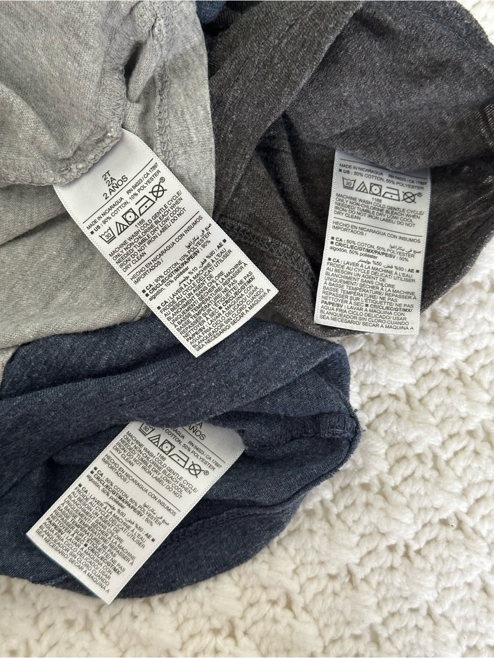 Old Navy 2T Toddler Kids Short-Sleeve Tee Set Navy, Charcoal, Gray Cotton Light - Picture 4 of 4